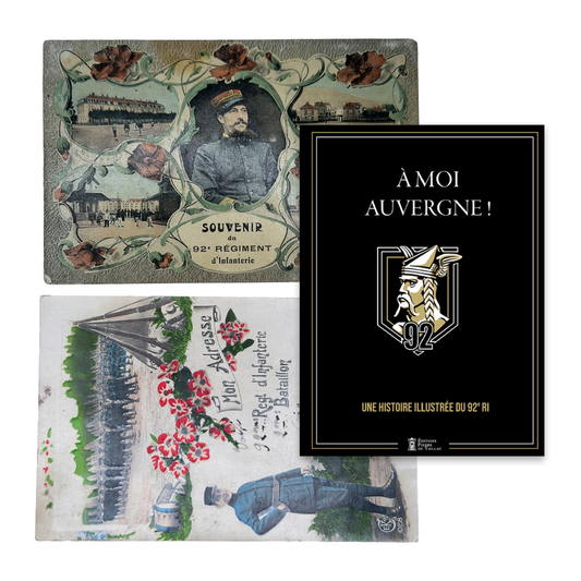 Cartes postales souvenirs 1 & À moi, Auvergne ! - Une histoire illustrée du 92e régiment d'infanterie - Coffret prestige