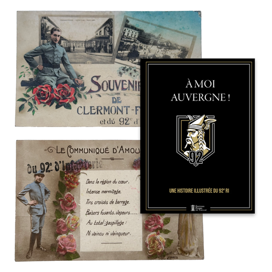 Cartes postales souvenirs 2 & À moi, Auvergne ! - Une histoire illustrée du 92e régiment d'infanterie - Coffret prestige
