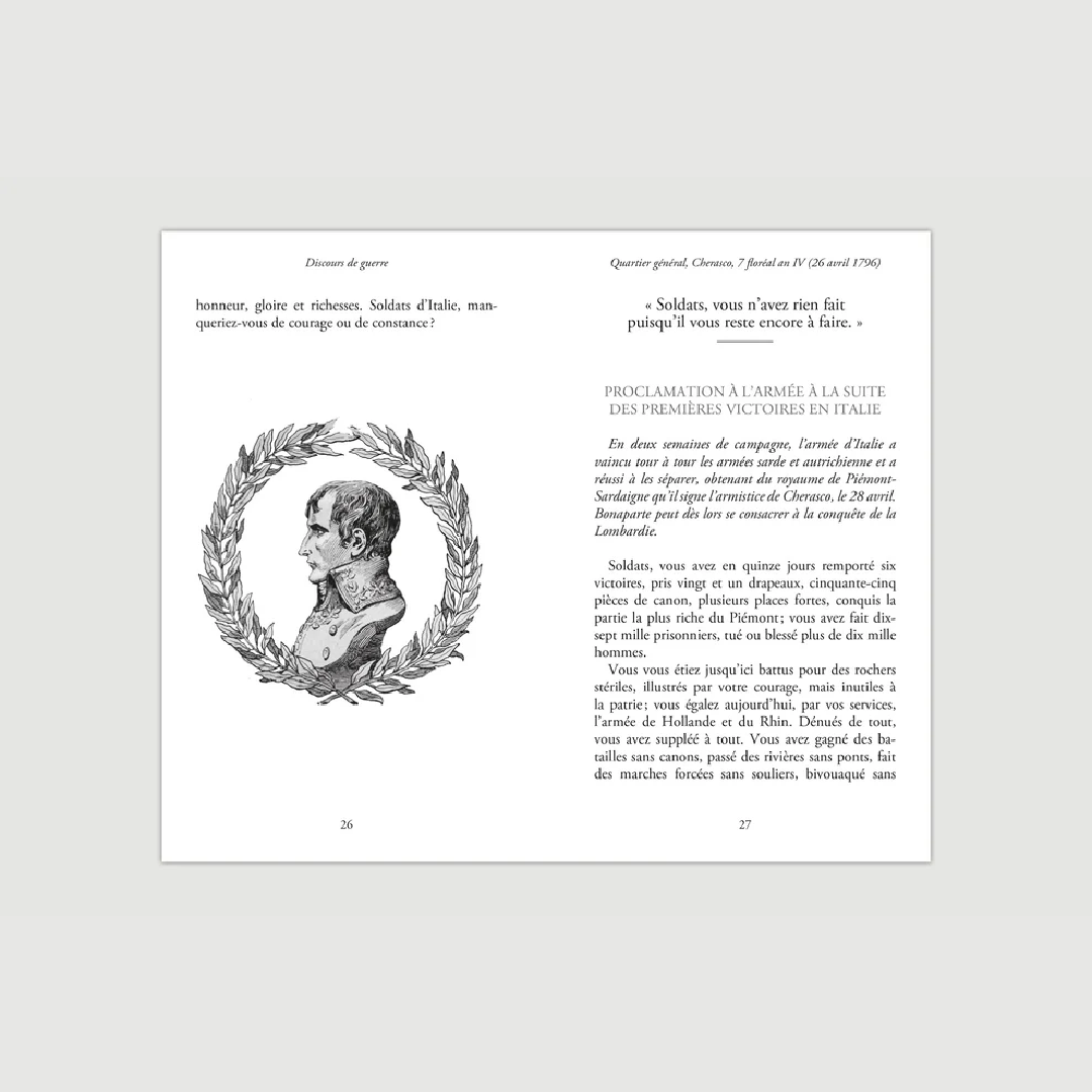 Discours de guerre - Napoléon Bonaparte - Editions Pierre de Taillac