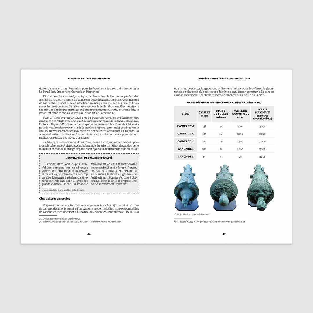 Nouvelle histoire de l'artillerie française - Une histoire des canons français - Editions Pierre de Taillac